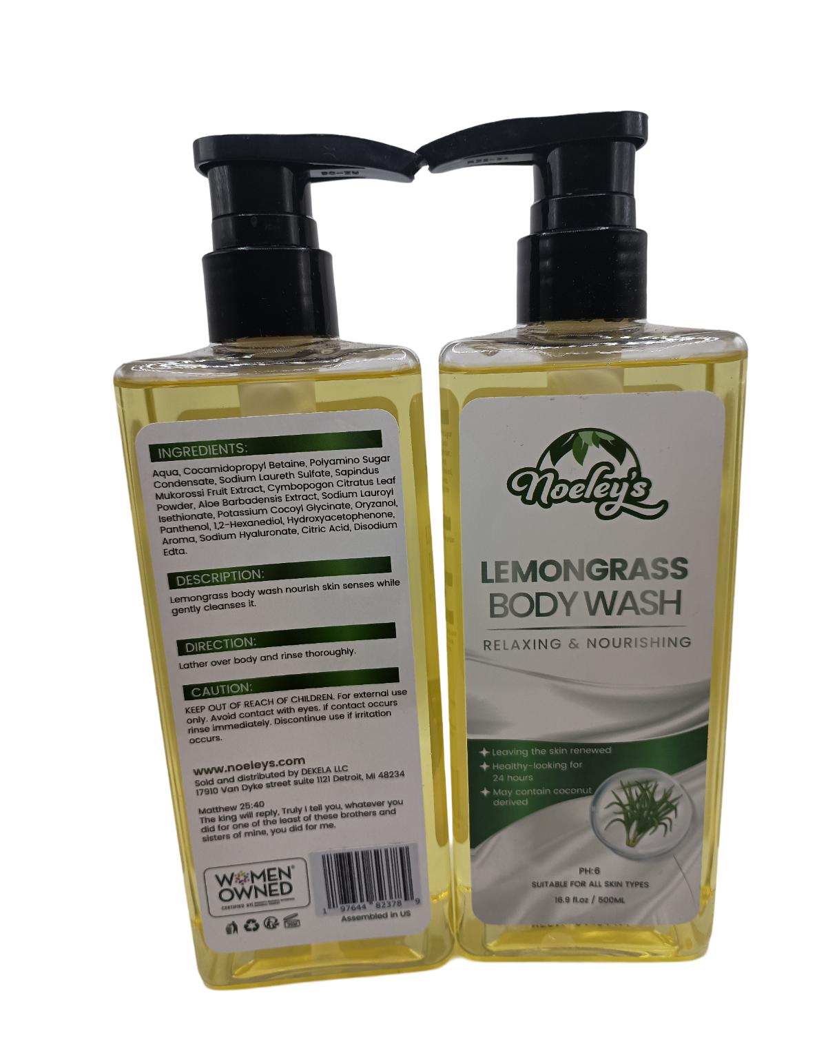 NOELEY'S  Lemongrass body wash is a refreshing cleanser that hydrates and moisturizes with plant-based ingredients, leaving skin and lightly scented. Comfort Moisture
