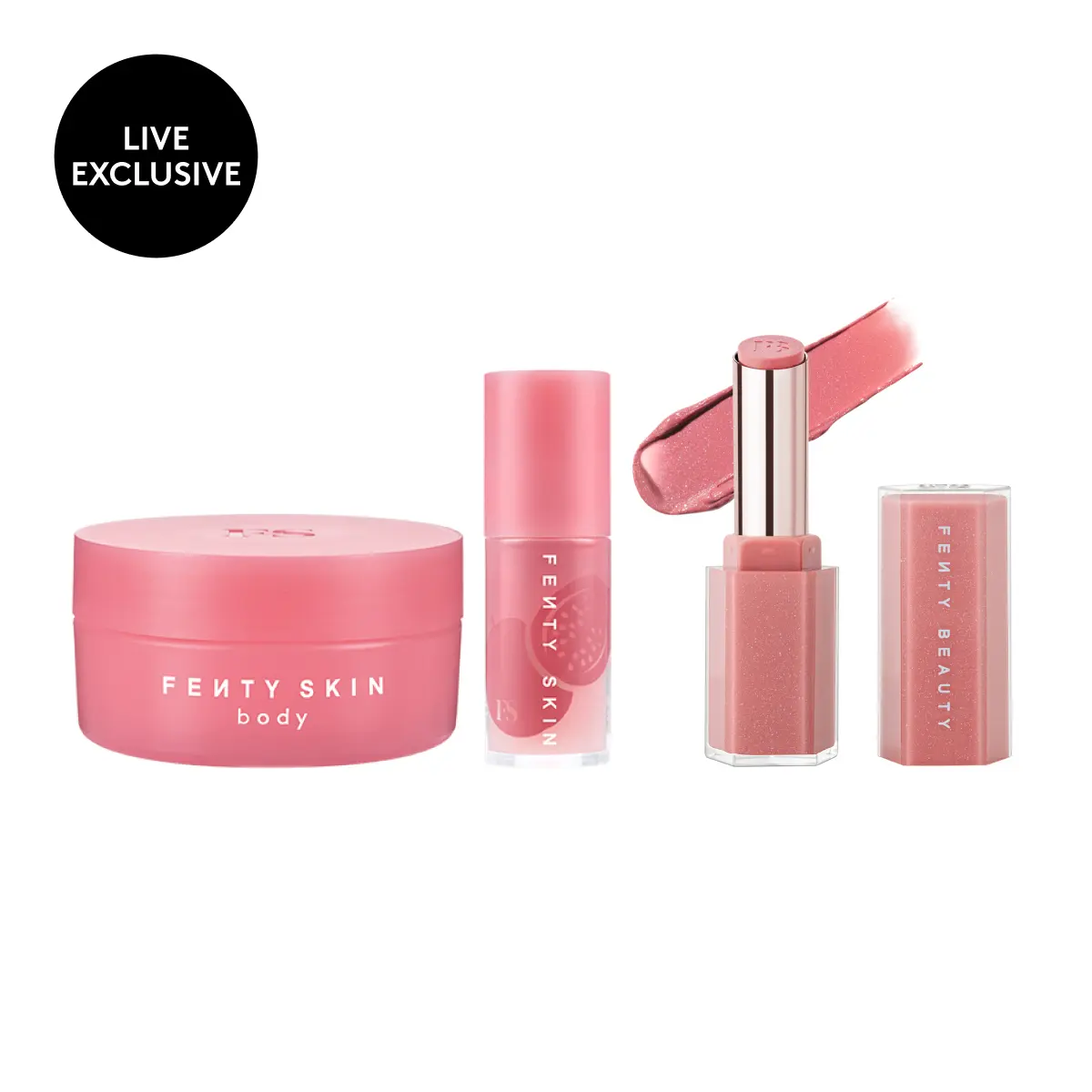 Fenty Beauty Guava Goodiez ‘N Gloss Stix Bundle: Guava Goodiez Hydrating Lip + Body Duo and Gloss Bomb Stix High-Shine Gloss Stick