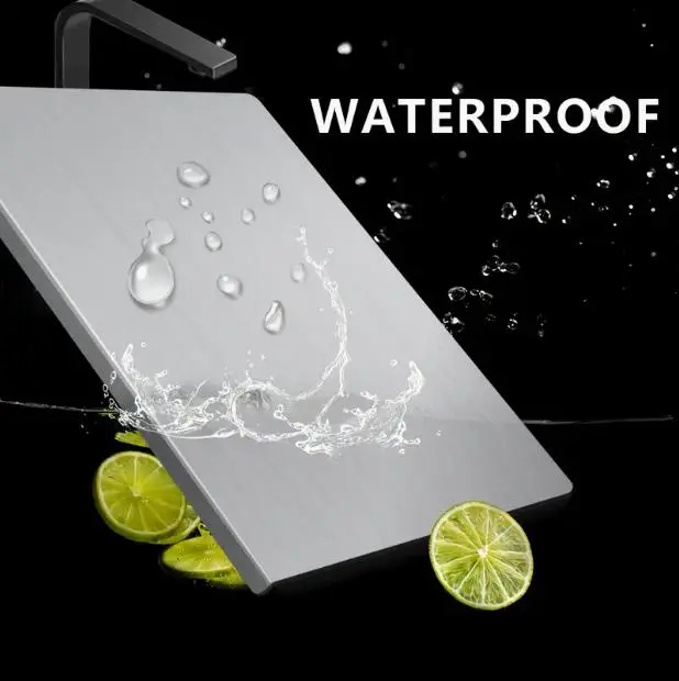 304 Stainless Steel Cutting Board, Large Size 23.62" x 15.7", Heavy-Duty Cutting Board for Kitchen, Non-Slip and Low-Noise Cutting Board, Pastry Board for Meat and Vegetables, 60 × 40 cm