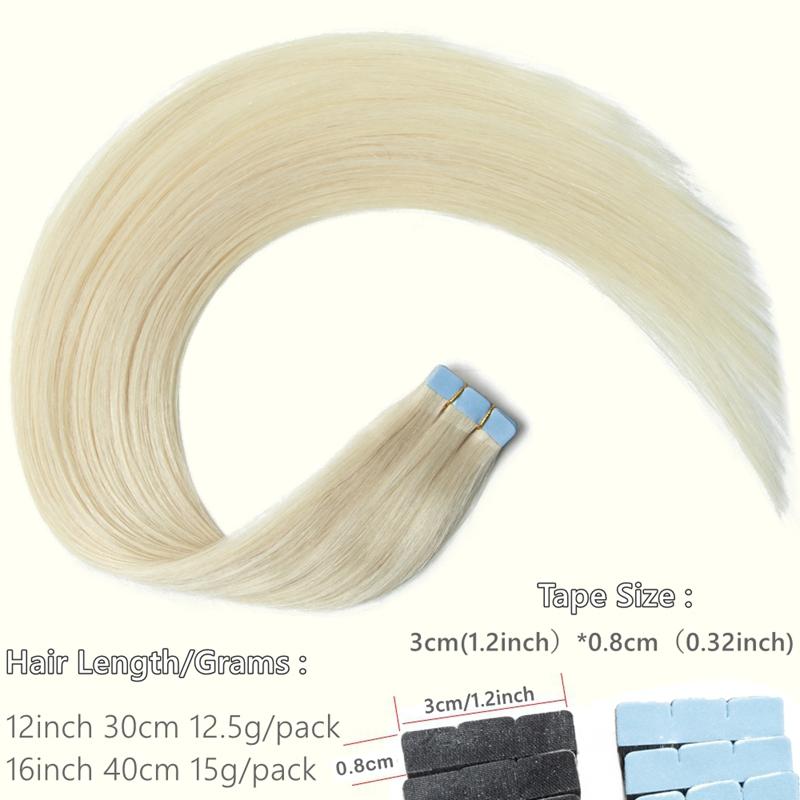 3*0.8cm Mini Tape In Hair Extensions Human Hair,Tape In Hair Extensions,10PCS/Pack,12inch-24inch Long Hair Extensions,Brazilian Remy Hair Extensions,Black/Brown/Blonde Hair Extensions For Women Add Volume,Daily Hair Extensions,Natural Invisible Hair