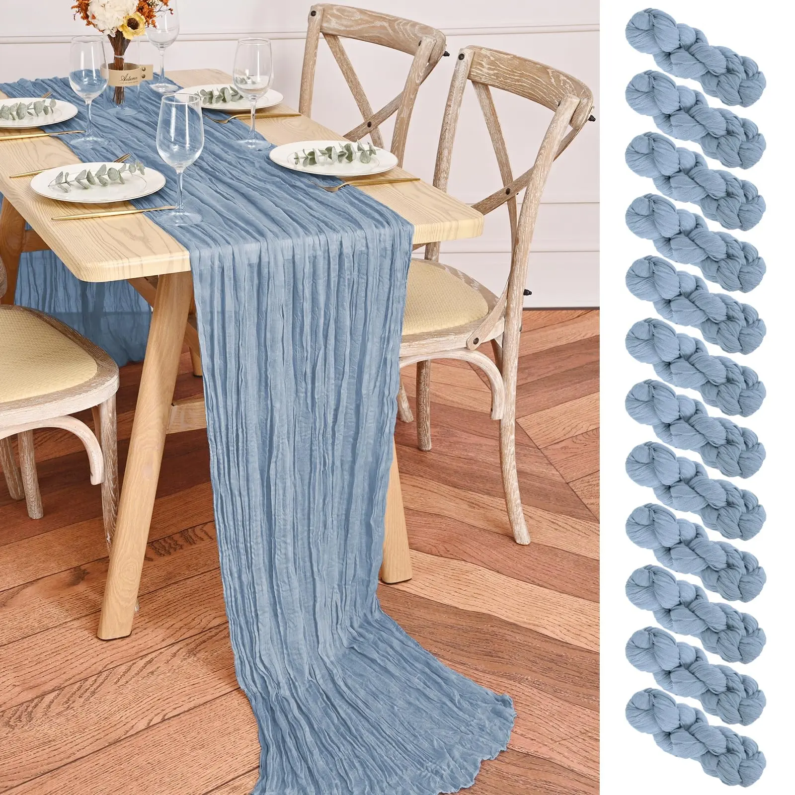 1/6/12 Pack Cheesecloth Table Runner 10FT Boho Gauze for Wedding Reception Graduation Party Baby Shower Bridal Shower Table Decor Wedding Table Setup Summer Table Setup Boho Wedding Decor Event Styling Mother’s Day Brunch #SummerVibes