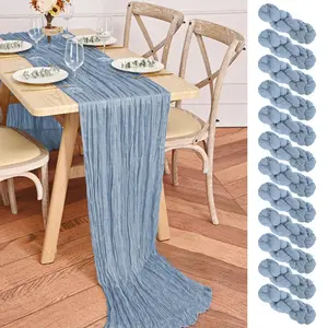 Showgeous 1/6/12-Pack Cheesecloth Table Runners 35"×120" – Soft Lightweight Gauze for Boho Weddings, valentine  Day, Baby & Bridal Showers, Birthday Parties, Romantic Dinners & 2026 Trendy Home Party Decor Remote-Controlled family decoratio