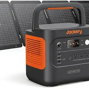 Jackery Explorer 2000 v2 Power Station and 100Wair Solar Panel, 2042Wh LiFePO4 Home Backup Battery, 2200W Solar Generator, USB-C PD 100W Fast Charging for Emergencies, Power Outages, Camping