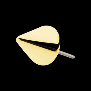 14Kt Yellow Gold Threadless Spike Flatback Stud Earring