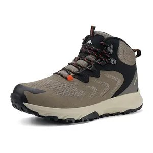 OUTJET Hiking Boots  Men Waterproof Ankle Support Backpacking Boots Breathable Non-Slip Durable Hiking Boots for Outdoors Matching Shoes Stability