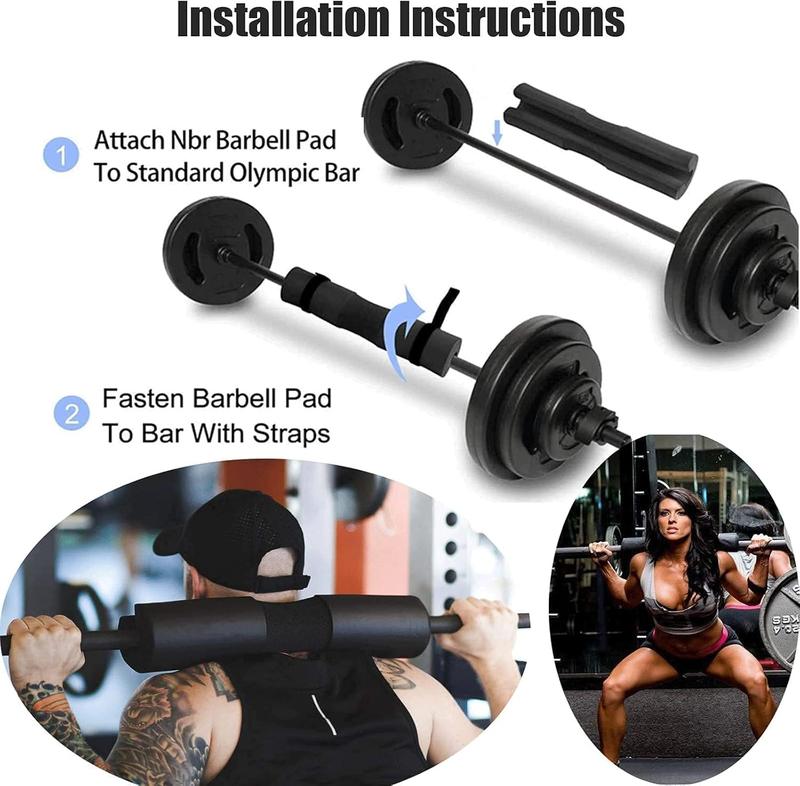 Squat Pad - Foam Barbell Pad for Squats Cushion, Lunges & Bar Padding for Hip Thrusts - Standard Weight Bar Pad - Provides Cushion to Neck and Shoulders While Training