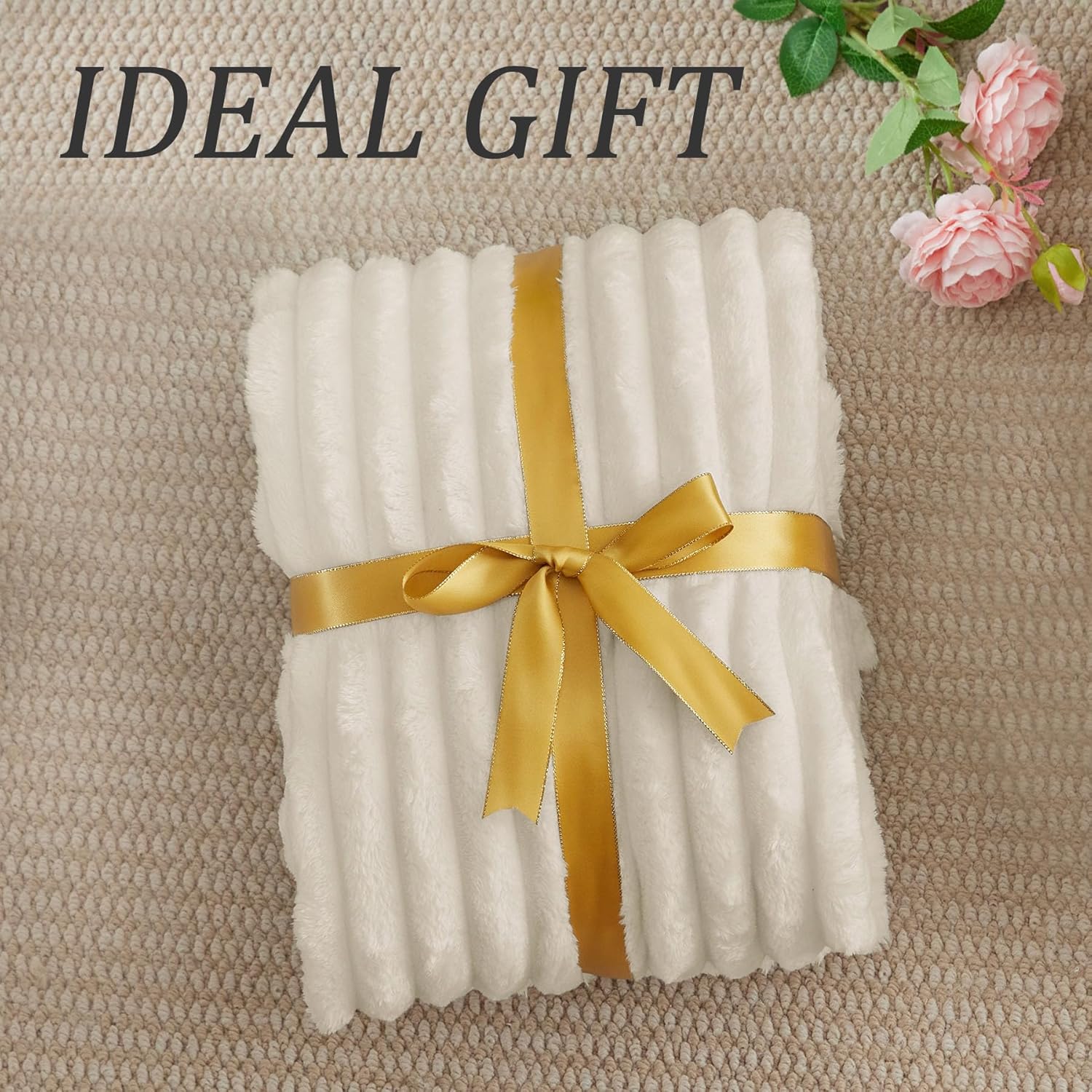 Soft Bohemian Microfiber Blanket – Lightweight & Machine Washable, Classic 3D Striped – Perfect for Sofa, Bed, Travel, Camping – Cozy Warm Gift for Daily Use