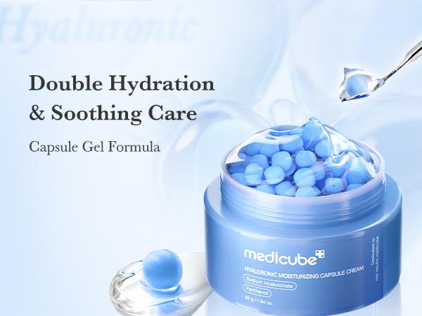 [medicube] Hyaluronic Acid Capsule Cream | Daily Facial Moisturizer for All Skin Types | Moisture Recharge & Calming with Hyaluronic Acid, Panthenol & Ceramide | Korean Skincare, K-beauty | 1.94oz