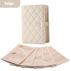 BOOVO Jewelry Book Organizer – Bracelet Storage, Ring Binder, PU Leather | Jewelry Bag Collection, Clear Pouch Storage, Organizer for Rings, Bracelets, Postcards, and Accessories for Home and Travel