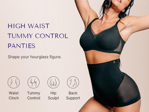 SHAPELLX Tummy Control Shapewear for Women High Waisted Body Shaper Underwear Compression Panty Invisible Girdle