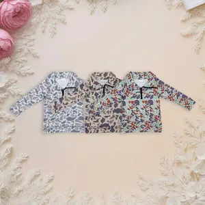 Sibling Baby Boy Long Sleeve Southern Camo Pocket Half Zipper Pullovers Top