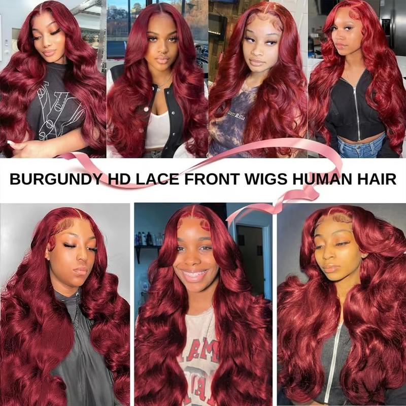 [Super Deal] Hot Star 99J Burgundy Colored HD Lace Front Human Hair Wigs 13x6 Lace Frontal Human Hair Wigs For Women Raw Indian Straight and Body Wave Wigs TikTokShopBlackFriday