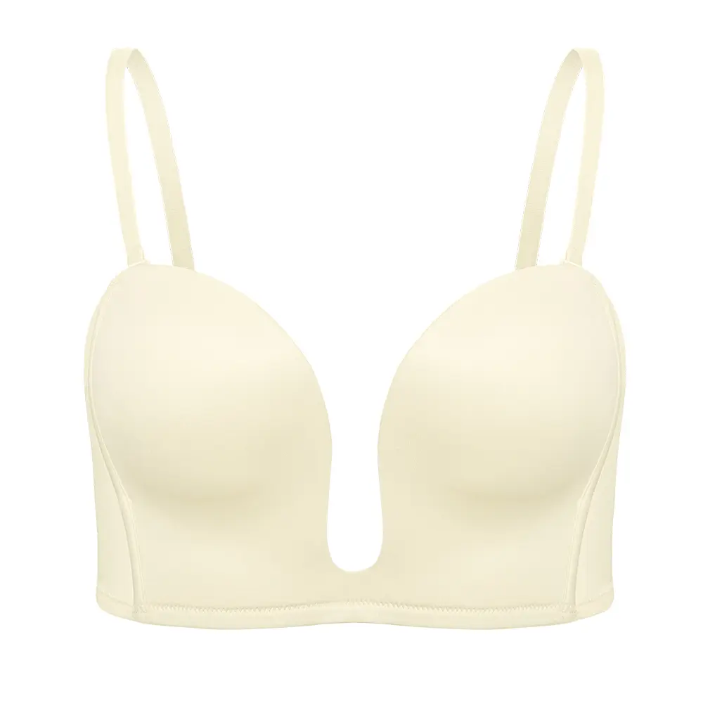 Wingslove Deep Plunge Strapless Bra Multiway Push up Low Cut Wireless Bras For Backless Outfit