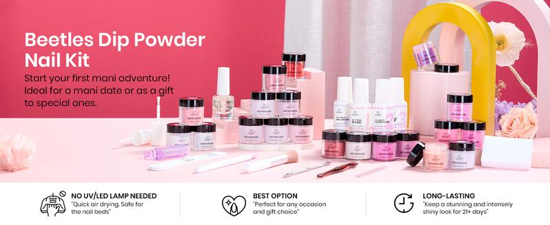 Beetles Dip Powder Starter Nail Kit with Base & Top Coat, Activator, Manicure Tool, Gel Nails, Gift for Girls - Polish   Easter'sGift Cutics Alluring Sweetie #TikTokShopBacktoSchool