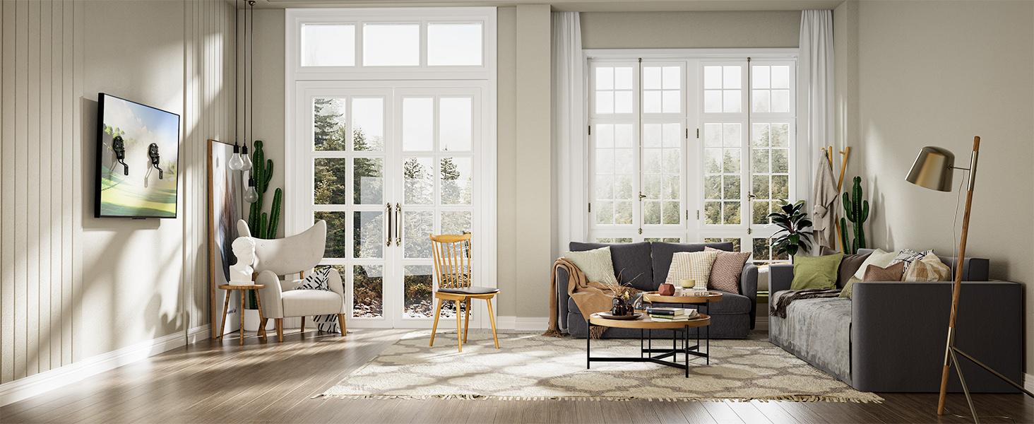 Forge Mount TV Wall Mount, Nailless - Patented Easy to install, nailless drywall TV wall mount for 19-100 inch TVs/mounts, up to 165 lbs Nailless TV mount/rental friendly and easy to install Low Pressure lgoled miniled Home