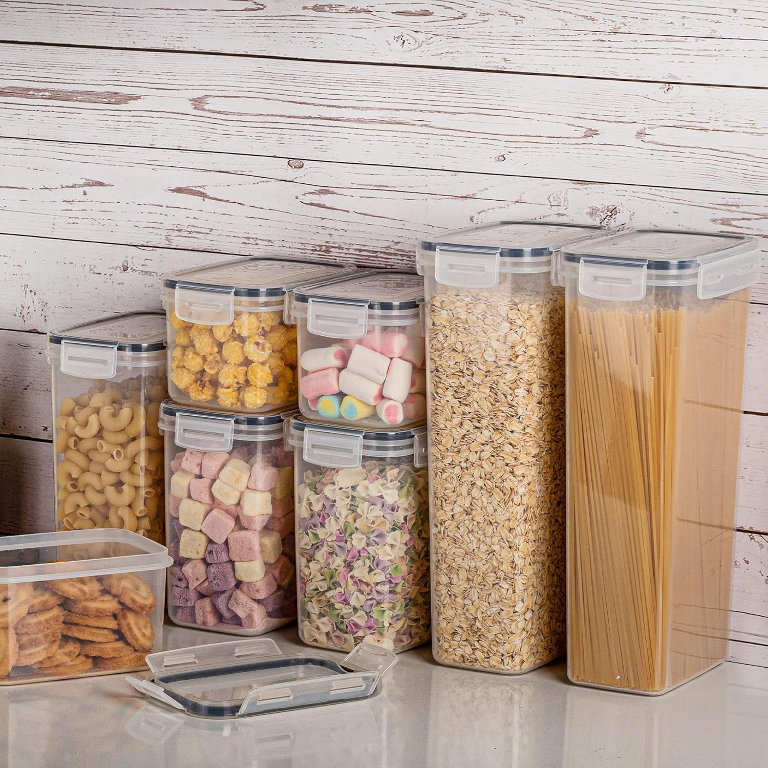 AISOON 68/32 PCS Plastic Airtight Food Storage Containers with Lids – BPA-Free, Leakproof Cereal Dispenser, Stackable Kitchen & Pantry Organization AISOON 68/32 PCS Plastic Airtight Food Storage Containers with Lids – BPA-Free, Leakproof Cereal Dispenser, Stackable Kitchen & Pantry Organization