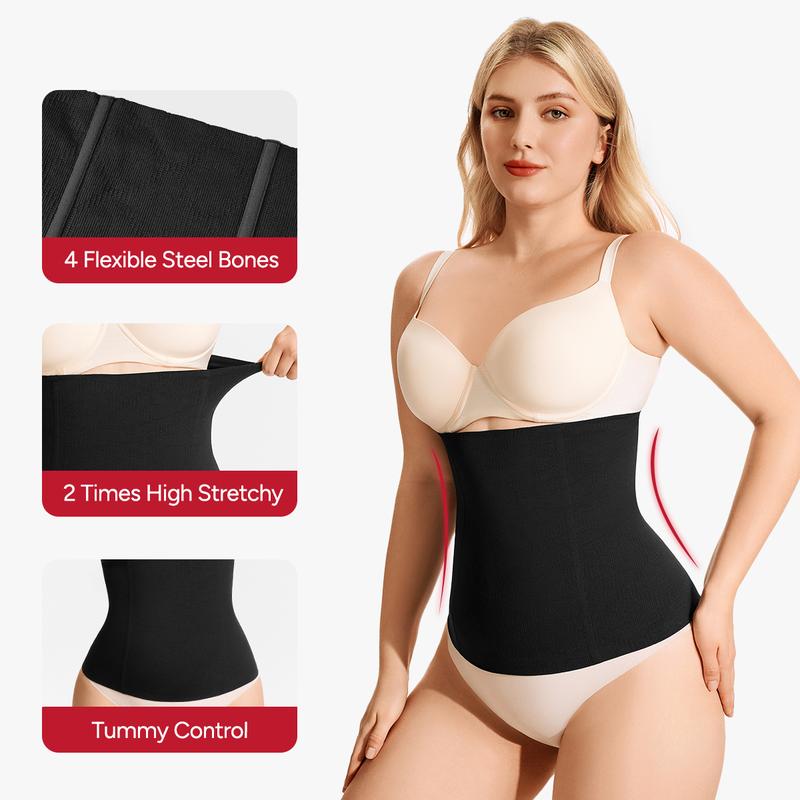 Nebility Women's Sport Shapewear Belt - Basic Minimalist, Black with Flex Waistband & Double-Layered Design, All-Day Comfort Curve Hugging Compression Womenswear