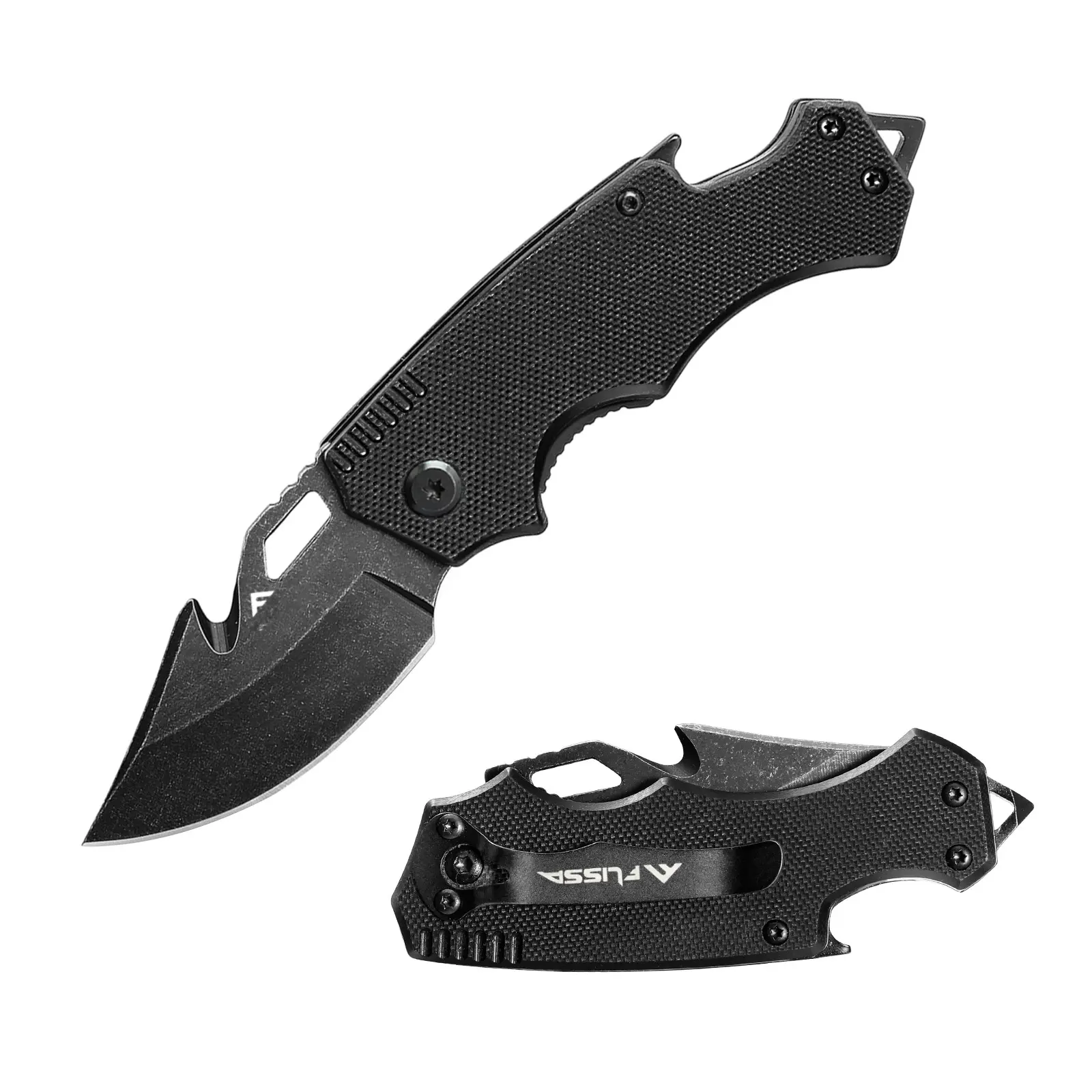 #backtoschool FLISSA Mini Folding Pocket Knife, 2.5-Inch Stainless Steel Drop Point Blade, EDC Pocket Knives for Men with Bottle Opener and Glass Breaker