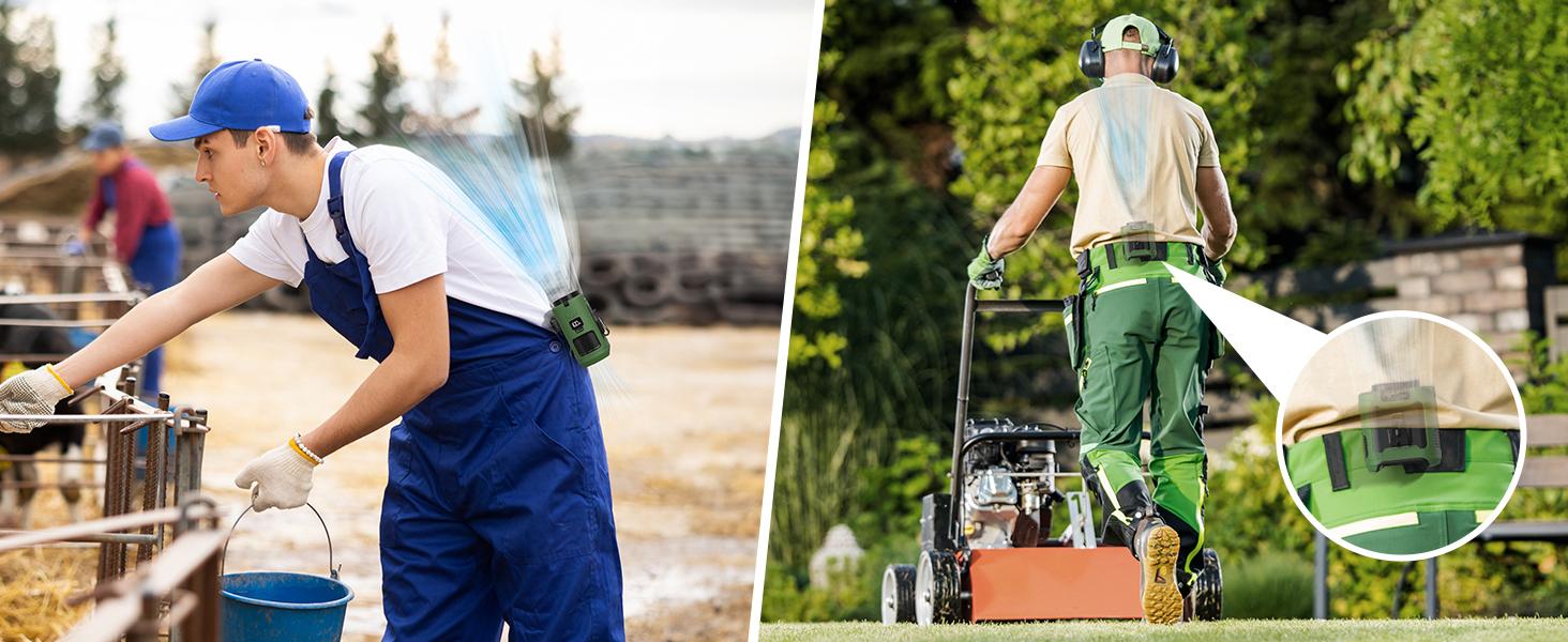 Portable Personal Waist Fan - Rechargeable Battery Power Bank, 5 Speeds, LED Light, Wearable Belt Fan for Outdoor Jobsite Farms Travel Portable Personal Waist Fan - Rechargeable Battery Power Bank, 5 Speeds, LED Light, Wearable Belt Fan for Outdoor Jobsite Farms Travel