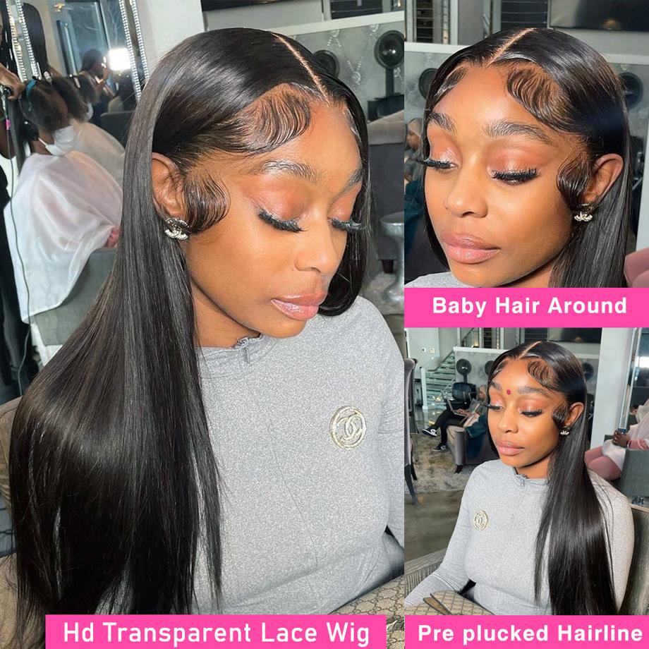 Bling Hair 13x6 Bone Straight Transparent Lace Front Human Hair Wigs For Black Women 13x4 Lace Frontal Wig Natural Wigs Indian Hair Wigs On Sale Clearance 180Density TikTokShopBlackFriday