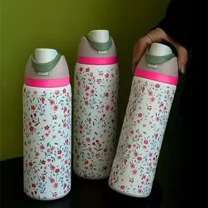 24oz / 32oz Stainless Steel Water Bottle with Straw – Double Wall Insulated Leakproof Hot & Cold Sports Bottle for Gym, Travel, School, Outdoor