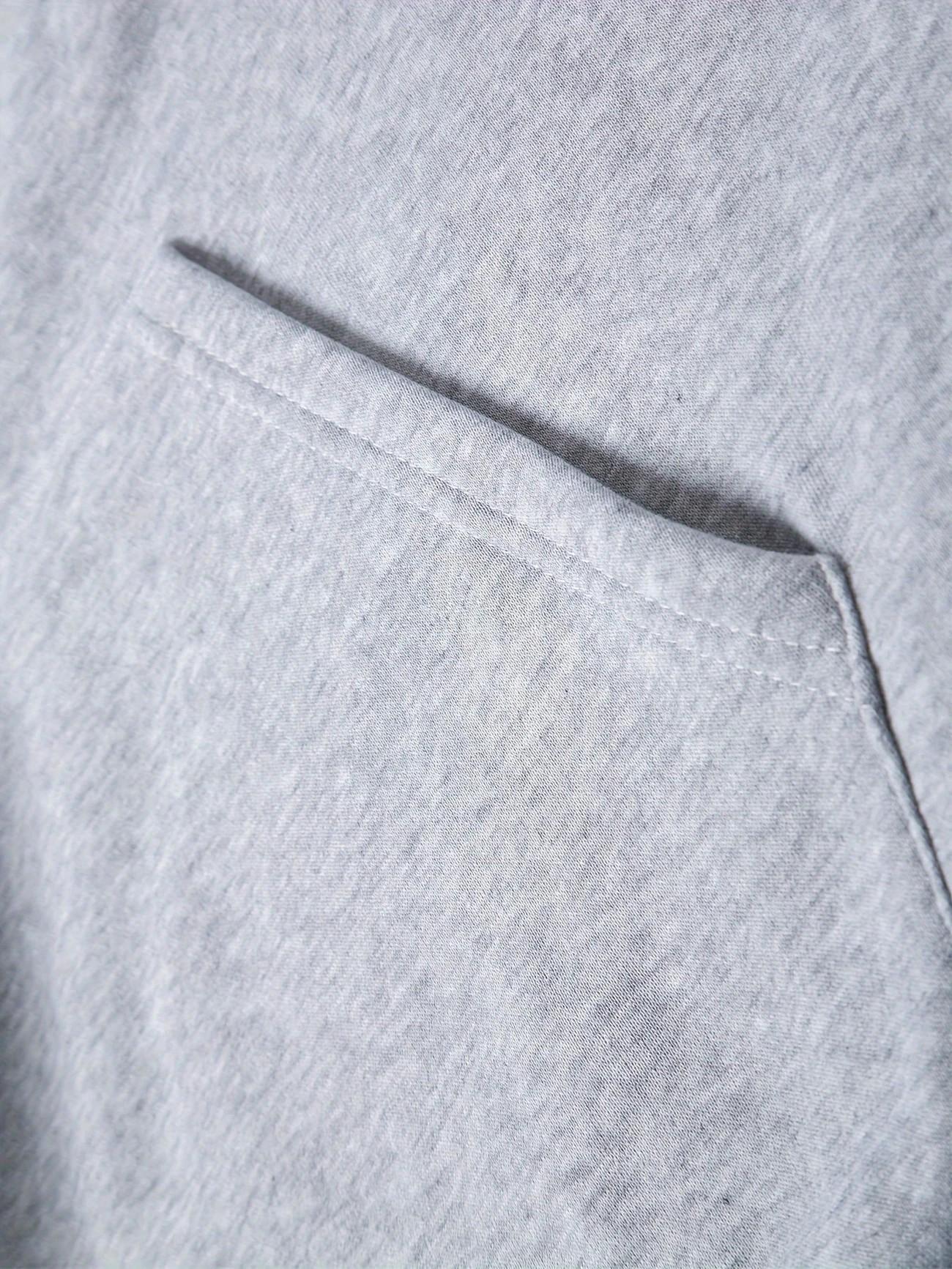 Men's sports two-piece hooded sweatshirt and pants set - gray with black logo, non stretch fabric, regular style, pocket, suitable for autumn and winter, casual wear | hooded sweatshirt | pocket pants, sweater hooded sweatshirt