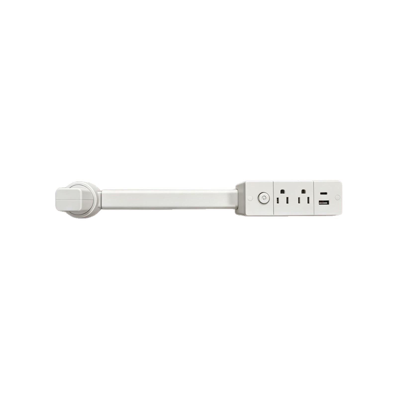 Outlet Extender Outlet electrical  Mountable Multi Plug Wall Outlet, with USB-A  USB-C & 2 AC, Extendable 22-34" Rotatable 180°  Surge Protector Power Strip,UL-certified power  cord,ideal for behind furniture in home/office
