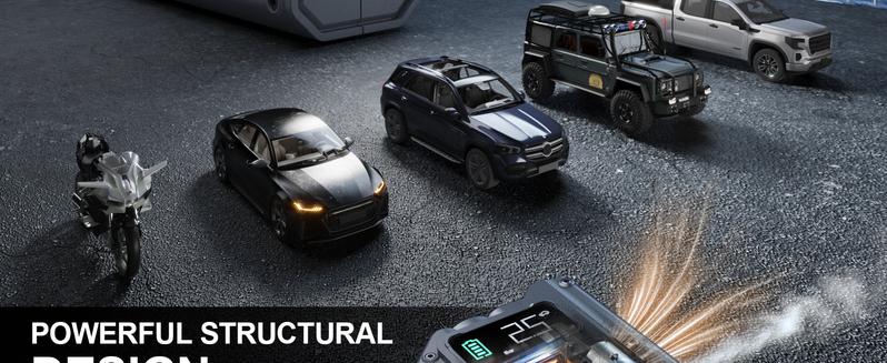 Jump Starter with Air Compressor, 5 in 1 Functional Jump Box 4500A Peak Power Pack with 150PSI Digital Tire Inflator, Portable Car Charger Jumper for 8.5L Gas or 7.0L Diesel