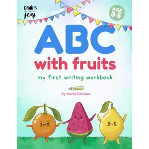 ABC with Fruits: My first writing book (Colour & Learn) Paperback – Large Print, February 24, 2025