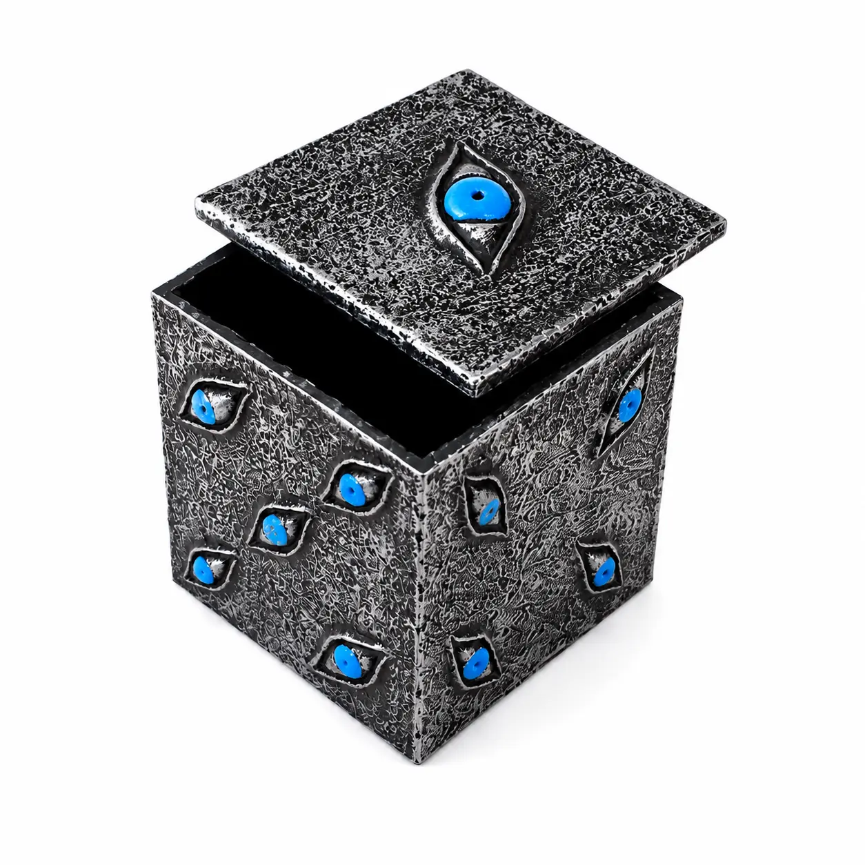 [Lark Pine] JJK Anime Prison Realm Storage Cube Box - Gothic Resin Eye Trinket Jewelry Box, Piggy bank, Seal Prop Decor for Fans, Cute Facial Expressions Design for Hat Storage, Desk & Bedside Table Display, Ideal Gift for Friends and Lovers, sohochic