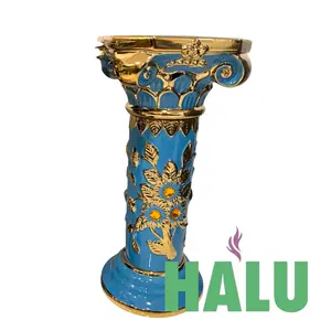 Pedestal Diseño de Flores/ Base De Porcelana Para Yemaya Asesu