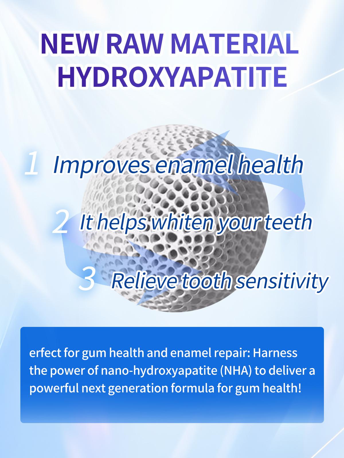Hotluck Nano Hydroxyapatite Toothpaste | Enamel Repair & Remineralizing Whitening Toothpaste | Fluoride-Free for Sensitive Teeth | Fresh Mint Breath | Family Daily Oral Care | 4oz