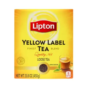 Lipton Yellow Label Finest Blend Loose Black Tea Compatible for Chai 450 Grams Pack of 1