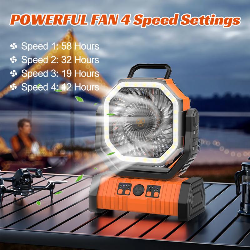 20000mAh Battery-Powered Camping Fan Desk Fan, Portable Outdoor Tent Fans With Hanging Hook 4 Speeds Wind , LED Lantern-360° Fan,Rechargeable&Night Light,For Power Outage, Picnic, Barbecue, Fishing, Travel, Jobsite, Home 20000mAh Battery-Powered Camping Fan Desk Fan, Portable Outdoor Tent Fans With Hanging Hook 4 Speeds Wind , LED Lantern-360° Fan,Rechargeable&Night Light,For Power Outage, Picnic, Barbecue, Fishing, Travel, Jobsite, Home