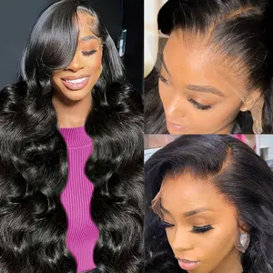Bling Hair 13x6 Body Wave Lace Front Wigs Human Hair Pre plucked Pre bleached Small Knots 13x4 Lace Frontal Wigs For Black Women