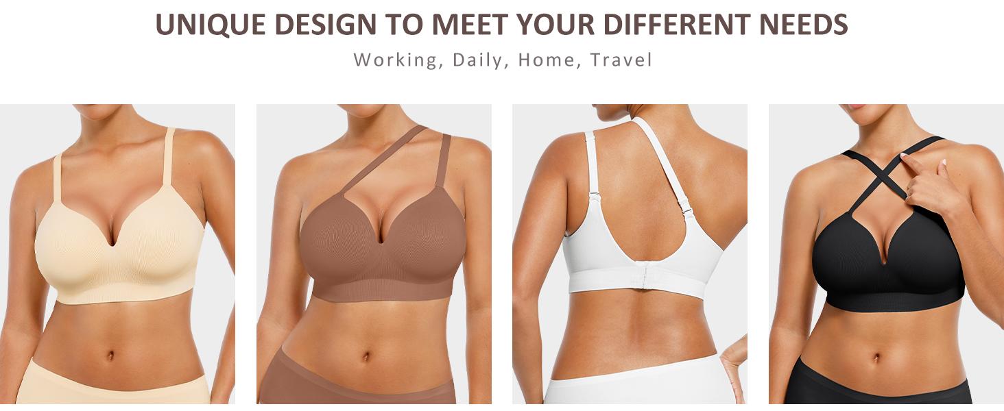 FeelinGirl Wireless Push Up Bra for Women, Seamless Comfort Bralettes No Underwire Supportive Full Coverage Everyday Bras #LIVESTREAM dealsforyoudays
