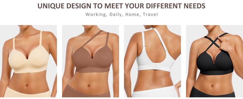 FeelinGirl Wireless Push Up Bra for Women, Seamless Comfort Bralettes No Underwire Supportive Full Coverage Everyday Bras #LIVESTREAM dealsforyoudays