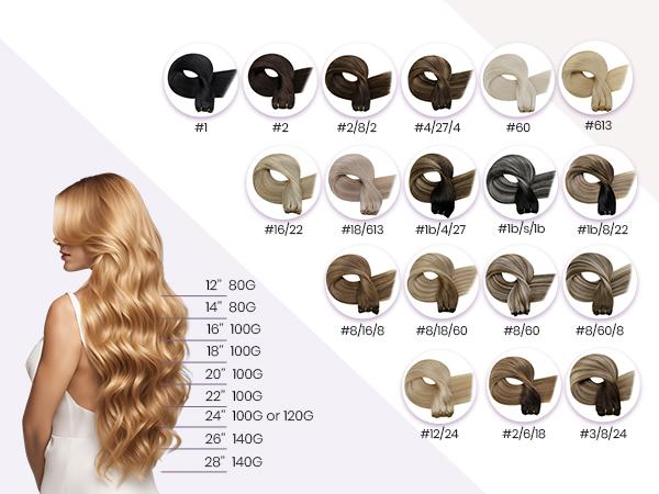 LaaVoo Sew in Hair Extensions Real Human Hair Double Weft Hair Extensions Sew in FallFreshness