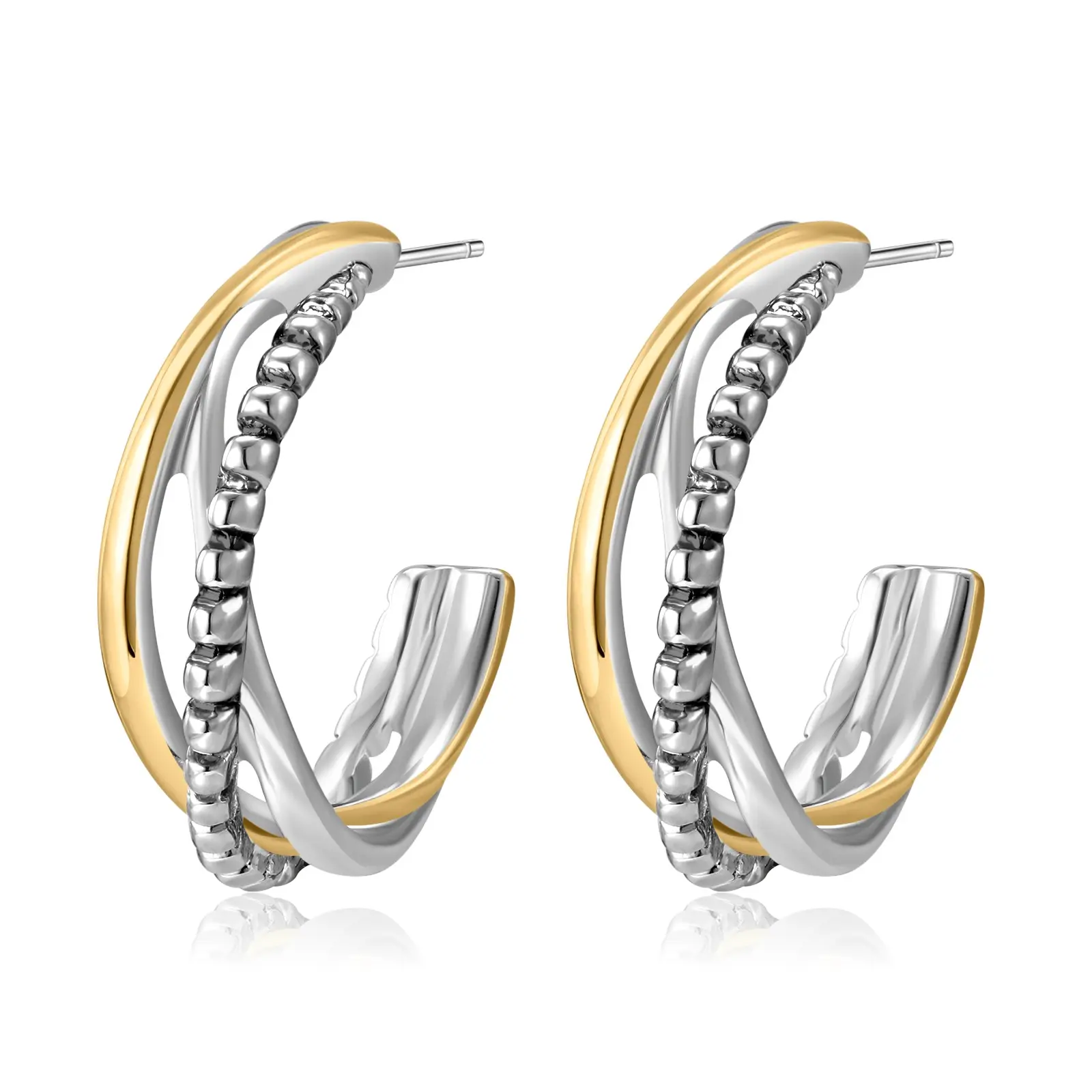 Aprilery Vintage Drop Earrings Two tone Textured Frame Statement Jewelry Chic Essential for Women & Girls tiktokshopbacktoschool