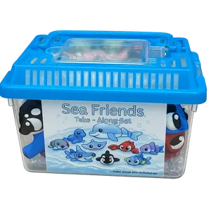 Articulated 3d printed collectibles -Sea Friends - Take Along Set