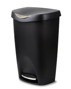 MOXIE 13 Gallon Black Plastic Indoor Kitchen Step Trash Can MOXIE 13 Gallon Black Plastic Indoor Kitchen Step Trash Can