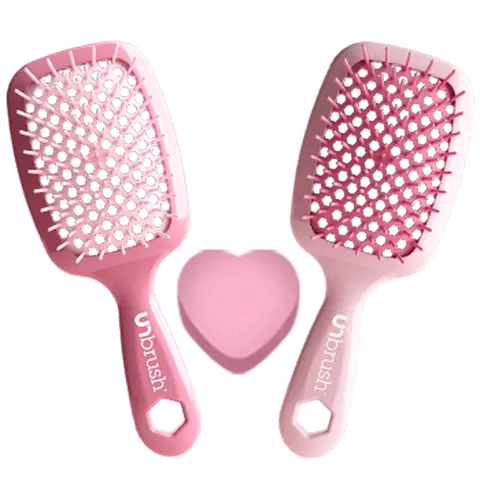 Sweetheart Bundle, UNbrush Pastel Collection, Hair Brush Duo, Valentine’s Gift by FHI Heat