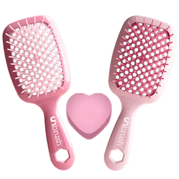 Sweetheart Bundle, UNbrush Pastel Collection, Hair Brush Duo, Valentine’s Gift by FHI Heat
