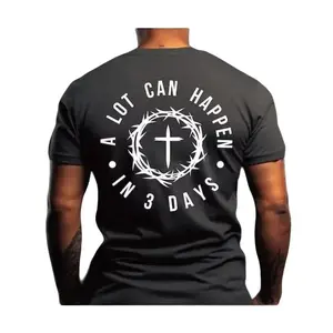 Unique Easter Graphic Tee Men's Casual Shirt with Religious Vibes Soft Cotton Classic Fit for Spring Summer Family Party