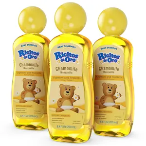 Ricitos de Oro Baby Shampoo with Chamomile – Gentle and Tear-Free Formula for Babies and Kids, Natural Lightening and Soft Conditioning Hair Care, Paraben-Free, Safe Daily Use, 8.4 fl oz, 3-Pack