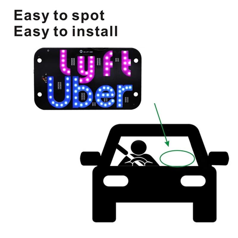 Car Interior Stickers Light Signs for Car, Glow Green Led Sign for Car Windshield, Decal Stickers with Suction Cups Flashing Hook Cab Indicator Illuminated Sign Decor, Switch Control by USB, Fit All Cars