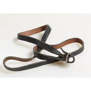CAMERA STRAP, BLACK LEATHER, 1940S