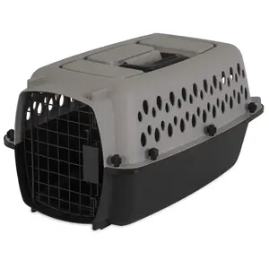 Vibrant Life Pet Portable Kennel for Dogs, Hard-Sided Travel Carrier, Durable, Metal Door, Black & Grey, for Pets up to 10 Lbs, 19" L X 12.3" W X 10.8" H DOSKOCIL MFG CO INC