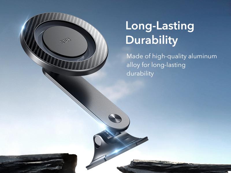 ESR for MagSafe Car Mount - Dashboard Magnetic Phone Holder for iPhone 17/16/15/14/13/12/Samsung, Strong Magnets, 360° Rotation, Black Carbon Fiber