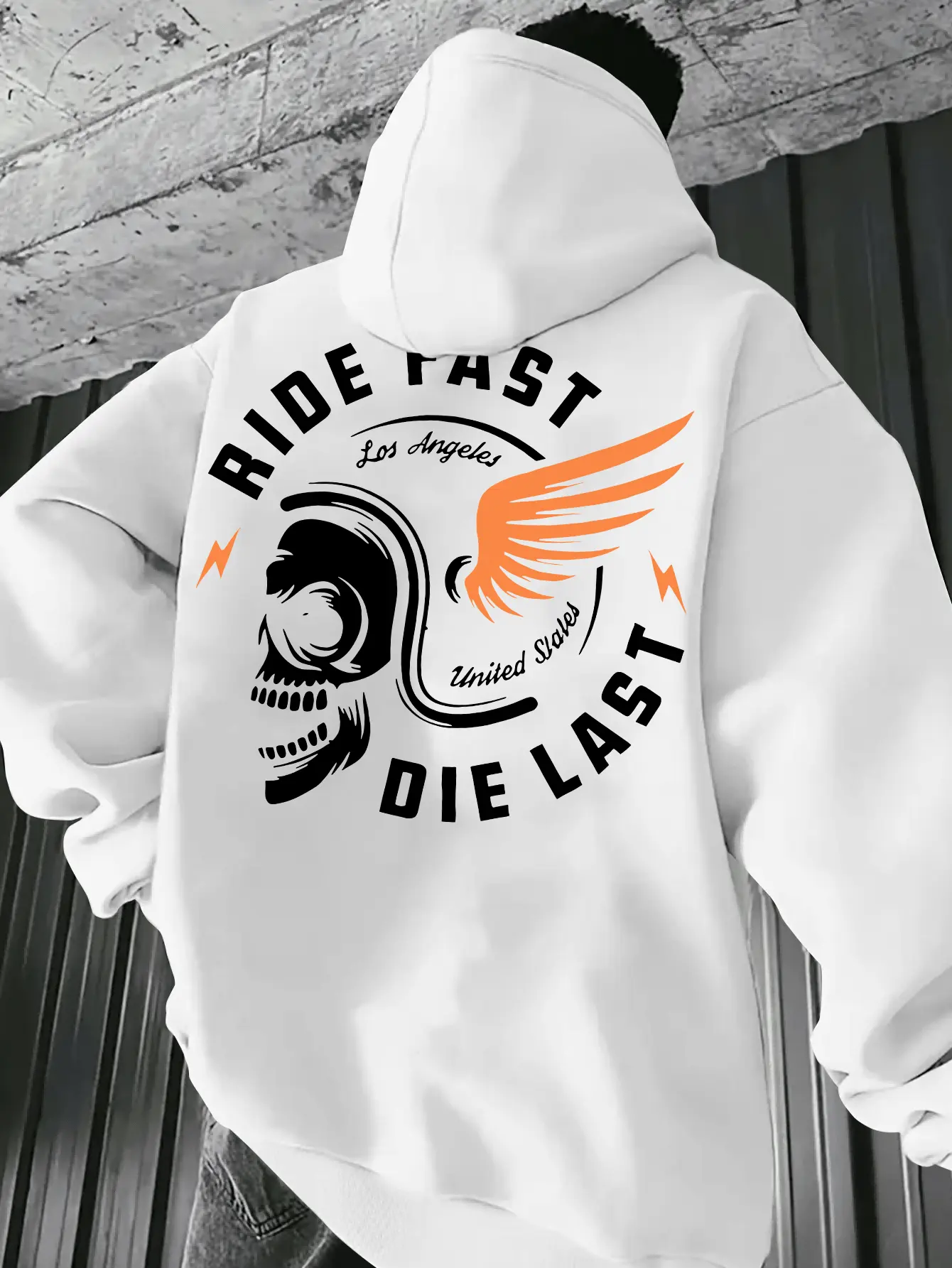 Happy Riding Letter Pattern Print Men'S Outdoor Clothing, Suitable for Outdoor, Travel Hoodies